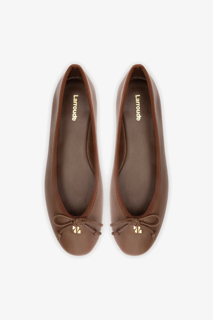 Pavlova Ballet Flat In Burnt Umber Leather