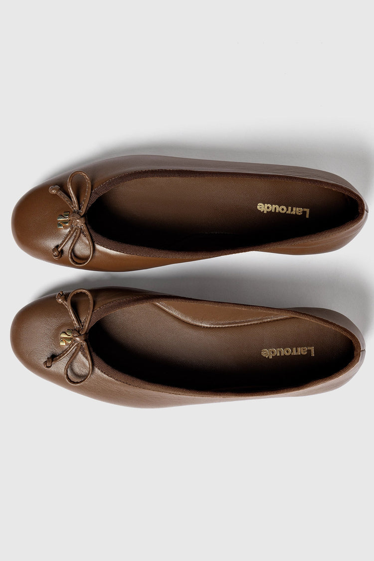 Pavlova Ballet Flat In Burnt Umber Leather